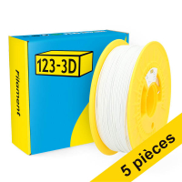 Offre : 5x 123-3D filament PLA 1,75 mm 1 kg - blanc