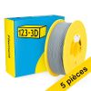 Offre : 5x 123-3D filament PLA 1,75 mm 1 kg - gris DHM10013 - 1