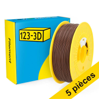 Offre : 5x 123-3D filament PLA 1,75 mm 1 kg - marron