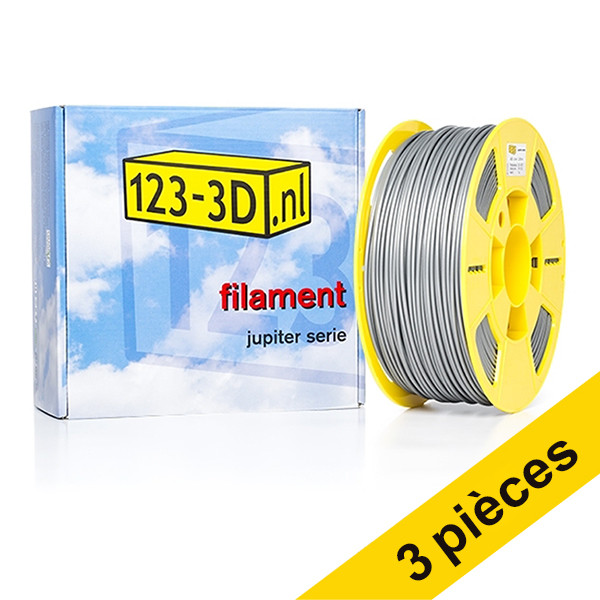 Offre : 3x filament 2,85 mm ABS 1 kg série Jupiter (marque 123-3D) - argent 135601 Offre : 3x filament 2,85 mm ABS 1 kg série Jupiter (marque 123-3D) - argent 135601 - 1