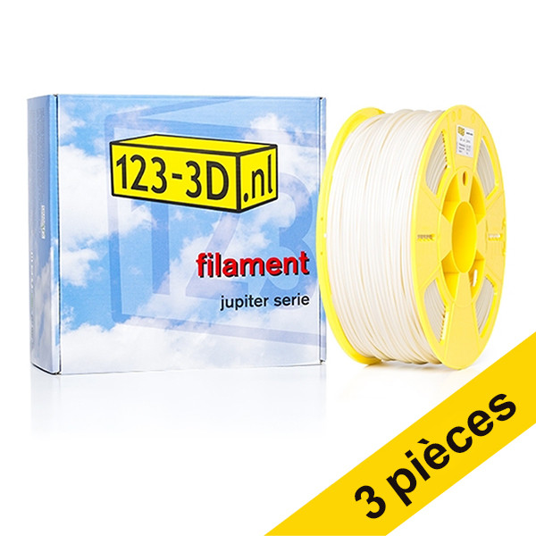 Offre : 3x filament 2,85 mm ABS 1 kg série Jupiter (marque 123-3D) - blanc 135596 Offre : 3x filament 2,85 mm ABS 1 kg série Jupiter (marque 123-3D) - blanc 135596 - 1