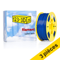 Offre : 3x filament 2,85 mm ABS 1 kg série Jupiter (marque 123-3D) - bleu foncé