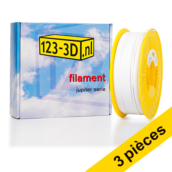 Offre : 3x filament 2,85 mm PETG 1 kg série Jupiter (marque 123-3D) - blanc 135597 - 1