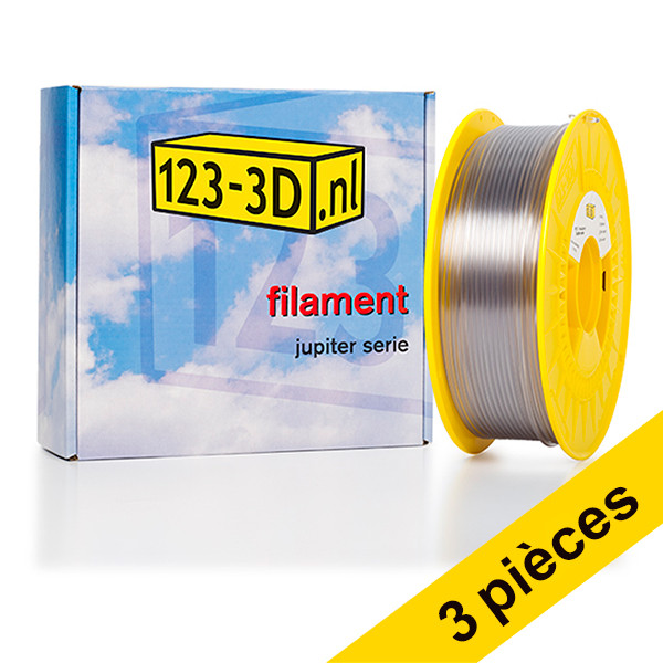 Offre : 3x filament 2,85 mm PETG 1 kg série Jupiter (marque 123-3D) - transparent 135588 - 1