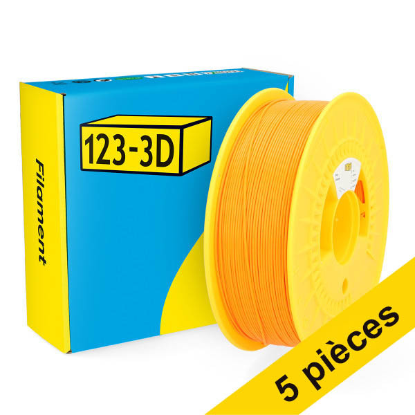 Offre : 5x 123-3D filament PLA 1,75 mm 1 kg - orange DHM10031 - 1