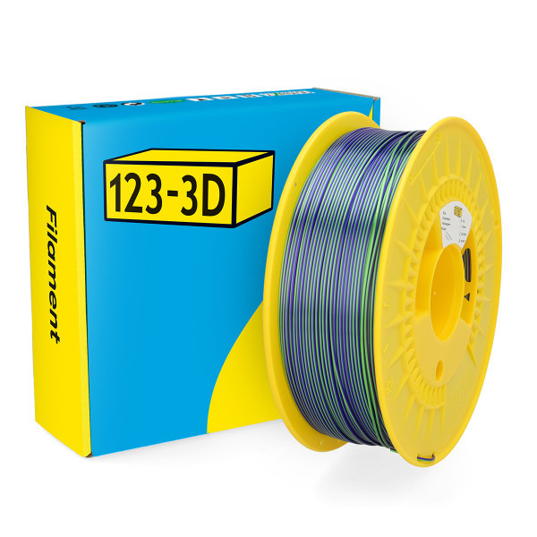 123-3D filament PLA caméléon 1,75 mm 1 kg - jaune-vert-violet DHM00253 - 1