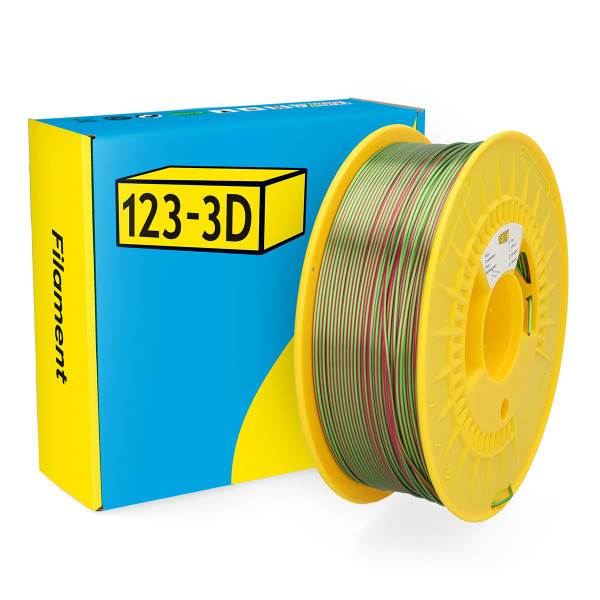123-3D filament PLA caméléon 1,75 mm 1 kg - rose-jaune-vert DHM00260 - 1
