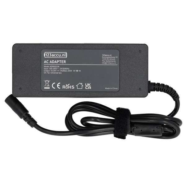 Adaptateur universel 65 W avec 20 connecteurs (20 V, 3,25 A, 65 W, marque 123 accu) ADR00238 - 2