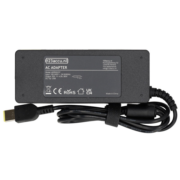Lenovo 90 W adaptateur à embout carré (20 V, 4,5 A, 90 W, marque 123 accu) ADR00237 - 2