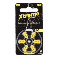 123accu Xtreme Power 10 / PR70 piles pour appareils auditifs 6 pièces (marque 123accu) - jaune ADR00359