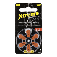 123accu Xtreme Power 312 / PR41 piles pour appareils auditifs 6 pièces (marque 123accu) - marron ADR00355