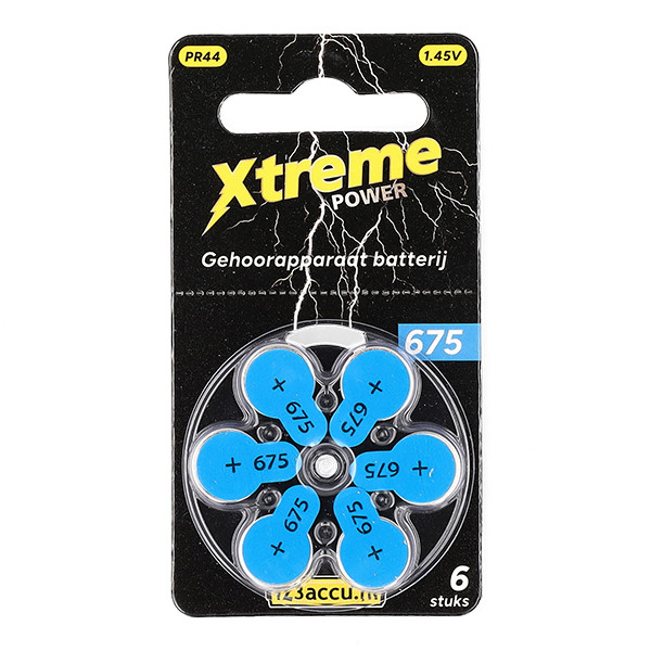 123accu Xtreme Power 675 / PR44 piles pour appareils auditifs 6 pièces (marque 123accu) - bleu ADR00361 - 1