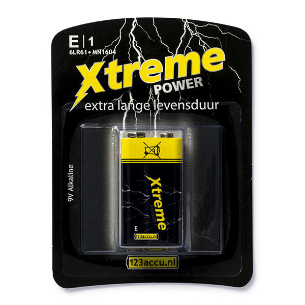 123accu Xtreme Power 6LR61 E-Block pile 1 pièce 6LR61P1B/10C MN1604C ADR00045 - 1