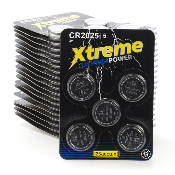 123accu Xtreme Power CR2025 pile bouton (100 pièces) ADR00068 - 1