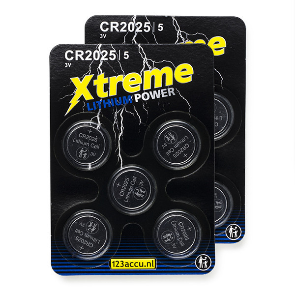 123accu Xtreme Power CR2025 piles bouton (10 pièces) ADR00074 - 1