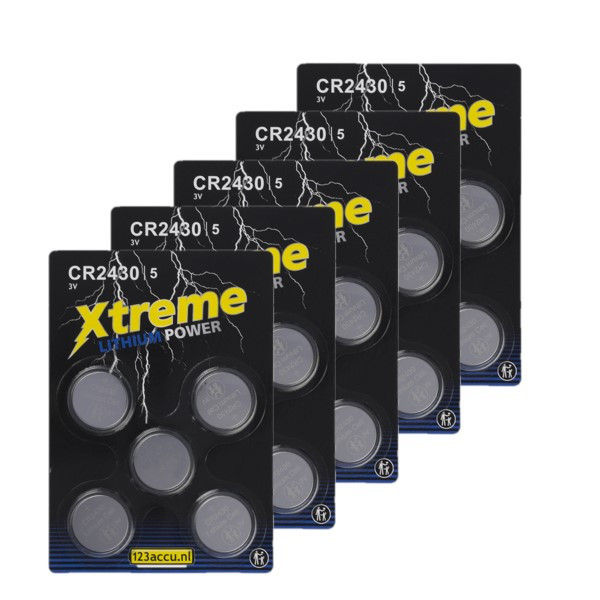 123accu Xtreme Power CR2430 3V pile bouton au lithium (25 pièces) ADR00139 - 1