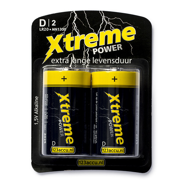 123accu Xtreme Power LR20 D pile 2 pièces LR20P2B/10C MN1300C ADR00044 - 1