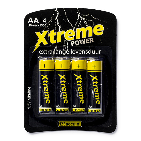 123accu Xtreme Power MN1500 Penlite piles AA 4 pièces 110-802589C LR6P4B/10C MN1500C ADR00006 - 1