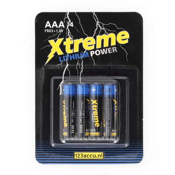 123accu pile AAA Xtreme Power FR03 (4 pièces) ADR00067 - 1