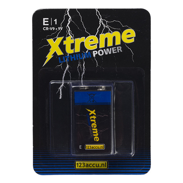 123accu pile Xtreme Power 6FR61 E-Block 9 V (1 pièce) 6FR61 6FR61LB1A/10C CR-V9 GPCRV9C ADR00059 - 1