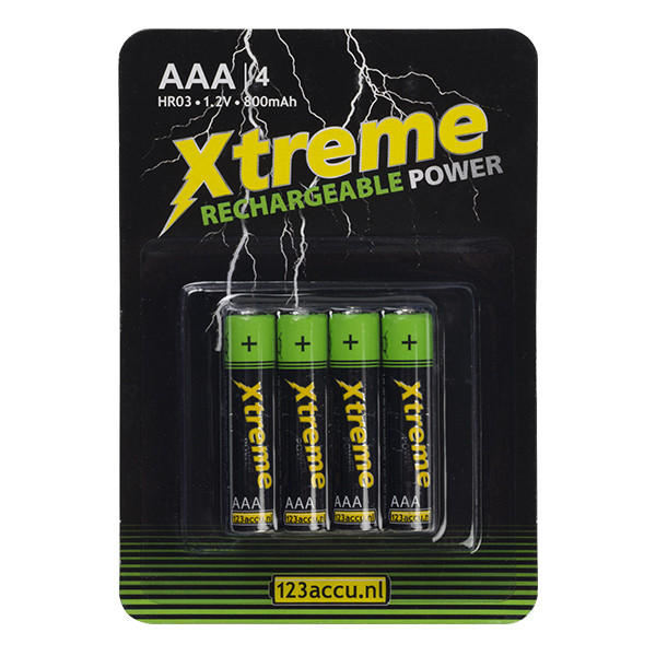 123accu piles AAA Xtreme Power / HR03 Ni-Mh rechargeables (4 pièces)  123inkt