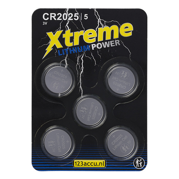 123accu piles bouton au lithium Xtreme Power CR2025 (5 pièces) CR2025 ADR00070 - 1