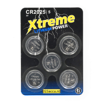 123accu piles bouton au lithium Xtreme Power CR2025 (5 pièces) ADR00070