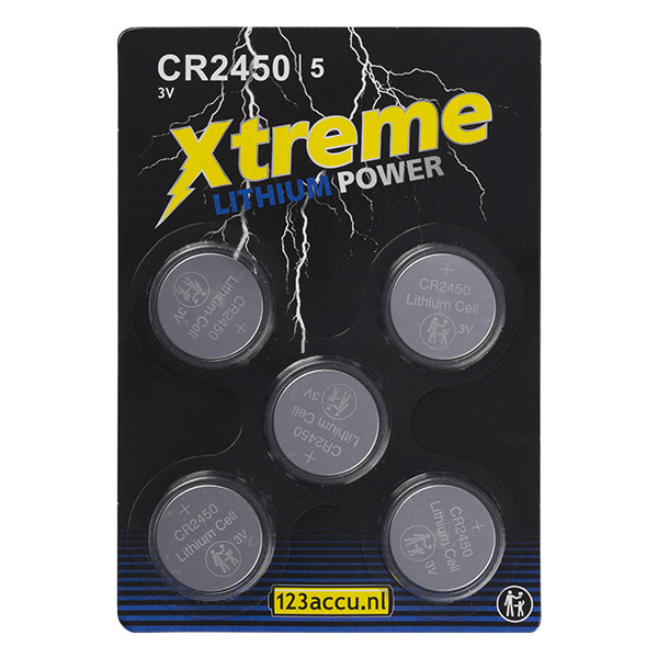 123accu piles bouton au lithium Xtreme Power CR2450 (5 pièces) CR2450 ADR00083 - 1