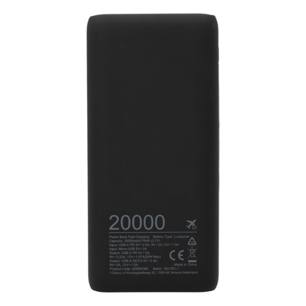 123accu powebank avec charge rapide (20W, 20 000 mAh) - noir ADR00365 - 8