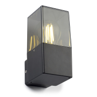 123inkt ​​​​​​​123led applique murale carrée Smokey pour 1x E27 - noir 6152 LDR08512