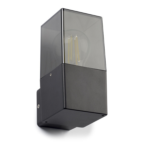 123inkt ​​​​​​​123led applique murale carrée Smokey pour 1x E27 - noir 6152 LDR08512 - 3