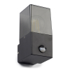 123inkt ​​​​​​​123led applique murale carrée avec capteur Smokey pour 1x E27 - noir 6152-PIR LDR08513 - 3