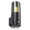 123inkt ​​​​​​​123led applique murale ronde avec capteur Smokey pour 1x E27 - noir 6151-PIR LDR08511 - 1