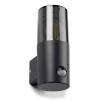 123inkt ​​​​​​​123led applique murale ronde avec capteur Smokey pour 1x E27 - noir 6151-PIR LDR08511 - 3