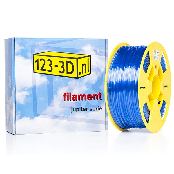123inkt 123-3D Filament bleu transparent 1,75 mm PETG 1 kg (série Jupiter)  DFE11007 - 1