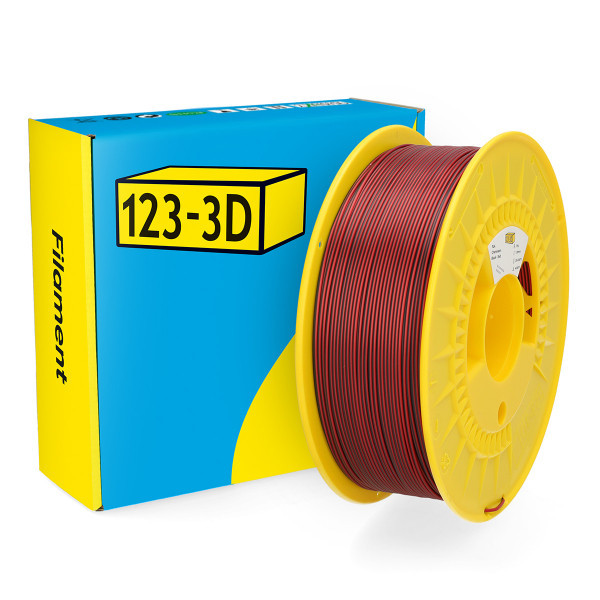 123inkt 123-3D filament PLA caméléon 1,75 mm 1 kg - noir-rouge  DHM00262 - 1
