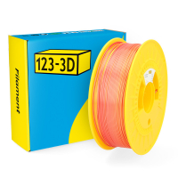 123inkt 123-3D filament PLA satiné arc-en-ciel 1,75 mm 1 kg - rouge-orange  DHM00116