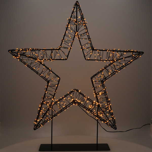 123LE étoile de Noël sur pied 56 cm extra blanc chaud & blanc chaud 1200 lampes LED - noir LDR07327 - 2