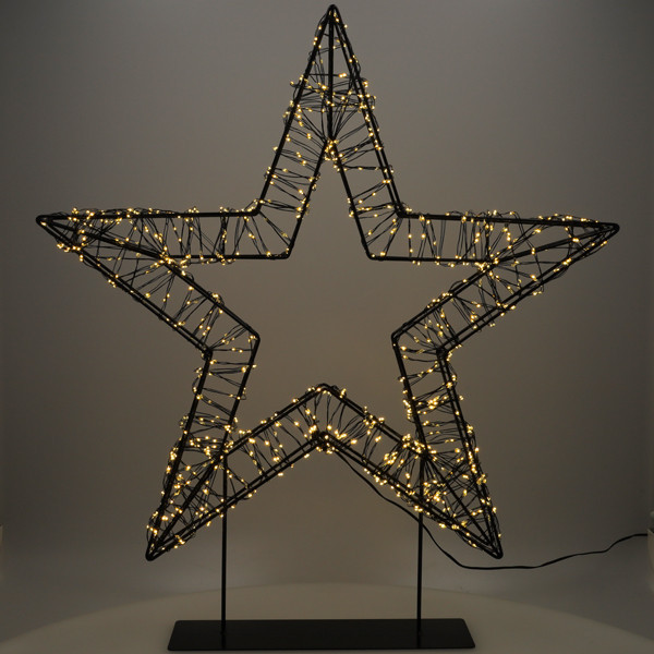 123LE étoile de Noël sur pied 56 cm extra blanc chaud & blanc chaud 1200 lampes LED - noir LDR07327 - 3