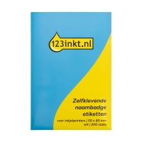 123inkt 123encre étiquettes badges adhésifs pour imprimantes à jet d'encre 50 x 80 mm (200 pièces) - blanc AV-J4785-20C 302327