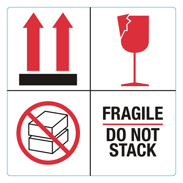 123inkt 123encre étiquettes de signalisation Fragile/Do not stack (1000 étiquettes) 76930 302332 - 1