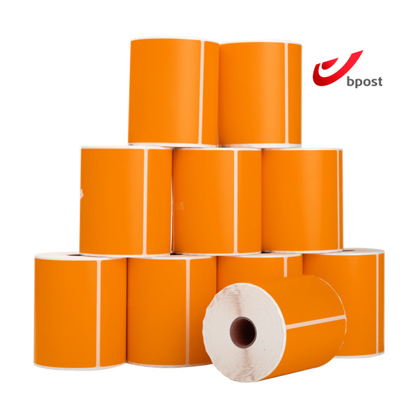 123encre étiquettes d'expédition Bpost 102 x 152 mm (10 pièces) - orange 653328 - 1