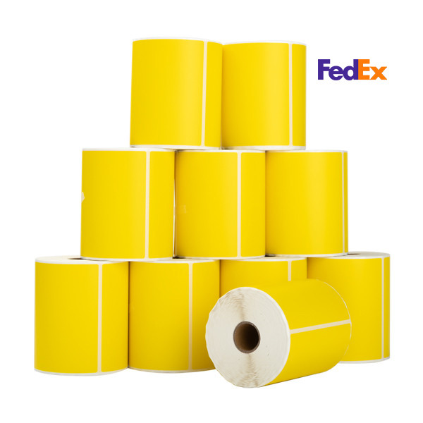 123encre étiquettes d'expédition FedEx 102 x 152 mm (10 pièces) - jaune 653269 - 1