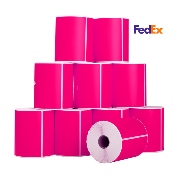 123encre étiquettes d'expédition FedEx 102 x 152 mm (10 pièces) - rose 653273 - 1