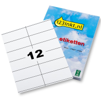 123inkt 123encre étiquettes universelles A4 105 x 48 mm (1200 étiquettes) FSC® Mix Credit - blanc 3424C 4457C 060218