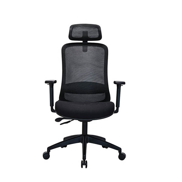 123encre Business Ecoline chaise de bureau mesh (avec appui-tête) - noir 302696 - 2