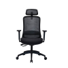 123encre Business Ecoline chaise de bureau mesh (avec appui-tête) - noir 302696 - 2