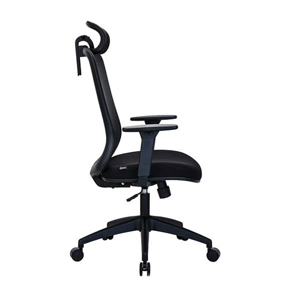 123encre Economic Ecoline chaise de bureau mesh (avec appui-tête) - noir 302695 - 3