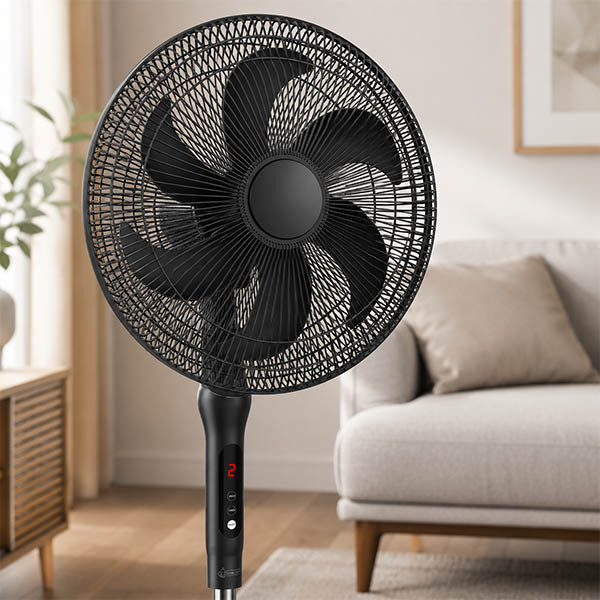 123encre F602 ventilateur sur pied avec télécommande - noir 303402 - 2