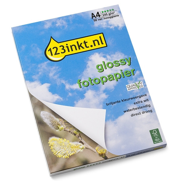 123inkt 123encre Glossy papier photo brillant 245 g/m² A4 (50 feuilles) FSC® Q5437AC 064070 - 1